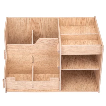 

Multi-function Desktop Pen Holder office School Stationery Storage Case Wood Box Desk Pen Pencil Organizer Phone Holder