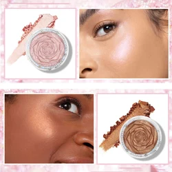 6 Highlighter Powder Waterproof Glitter Palette Makeup Glow Face Contour Shimmer Illuminator Highlight Long Hold Time Cosmetics