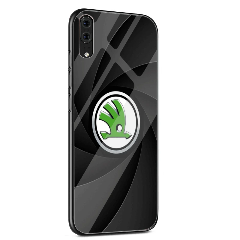 Стеклянный чехол для телефона huawei P30 P10 P20 7A Y6 Y9P Smart mate 20 Honor 9 10 8X Lite Pro Чехол Skoda с логотипом автомобиля - Цвет: G1
