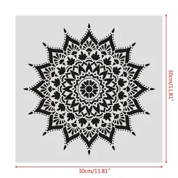 

4pcs Flower Stencil Wall Painting DIY Drawing Template for Floor Tiles Funiture