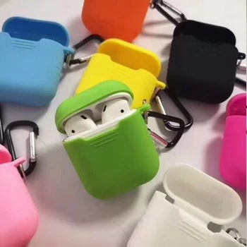 

Mini Soft Silicone Case Earbuds Box Protector Headphone Pouch For Airpod 2 Shockproof Cover For Apple AirPods Earphone Cases
