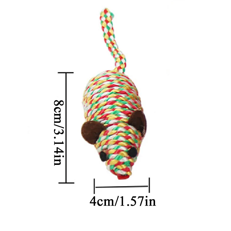 1Pcs Pet Chewing Toys Multicolor Cute Cat Supplies Scratch Playing Color Rope Mouse Shaped Colorful Pet Products Cat Toys 2020