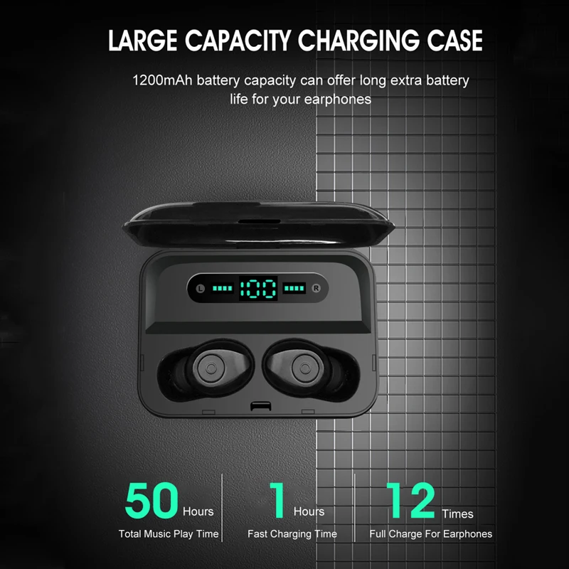 Ottwn F9 TWS Bluetooth earphone 5 0 Sport Headset Wireless Earbuds with Mic HD Call IPX7 waterproof Headset For iphone 11 Xiaomi