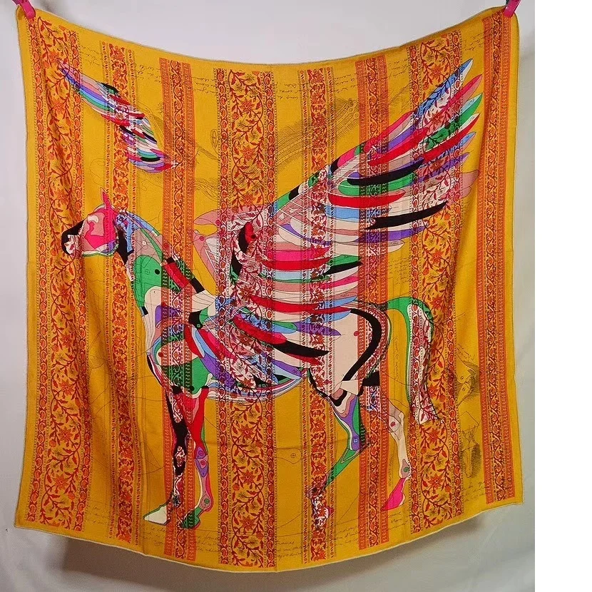 Шарф из смеси шелка и шерсти Женская Большая квадратная шаль одеяло накидка на