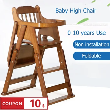

High chairs Baby Child Eat Wood Folding Chair Seat Multifunctional Portable Baby Chair solid wood portable folding chair