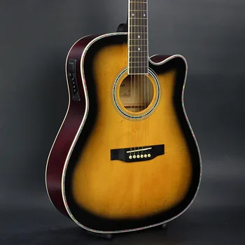 

41-Inch Folk Guitar Electric Box with EQ Basswood Guitar Mid-Range Guitar Guitar ri luo se