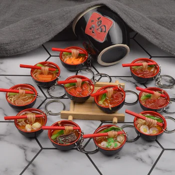 

Keychain Chinese style traditional food style hanging buckle chopsticks bowl pvc software keychain pendant refrigerator sticker
