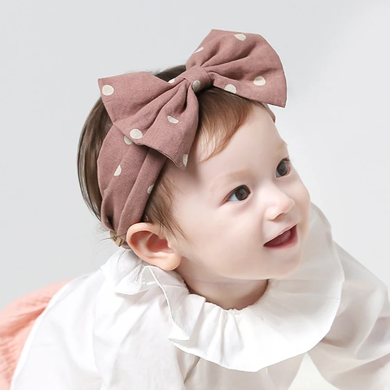 WARMOM Cute Dot Kids Headbands 0-4 Years Baby Girls Head band Fashion Girls Headwear Elastic Hair Band Baby Infant Headbands