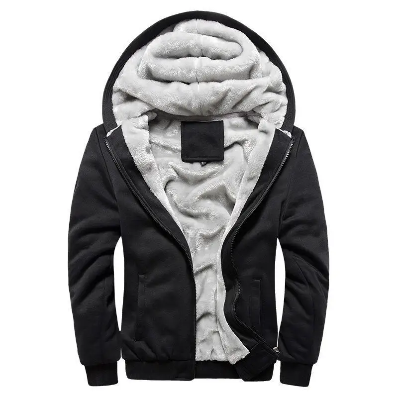 

Men's Casual Hooed Hoodies Thick Wool Warm Winter Jacket Coats For Men Sport Baseball Mens Jackets And Coats Thick Outwear D20