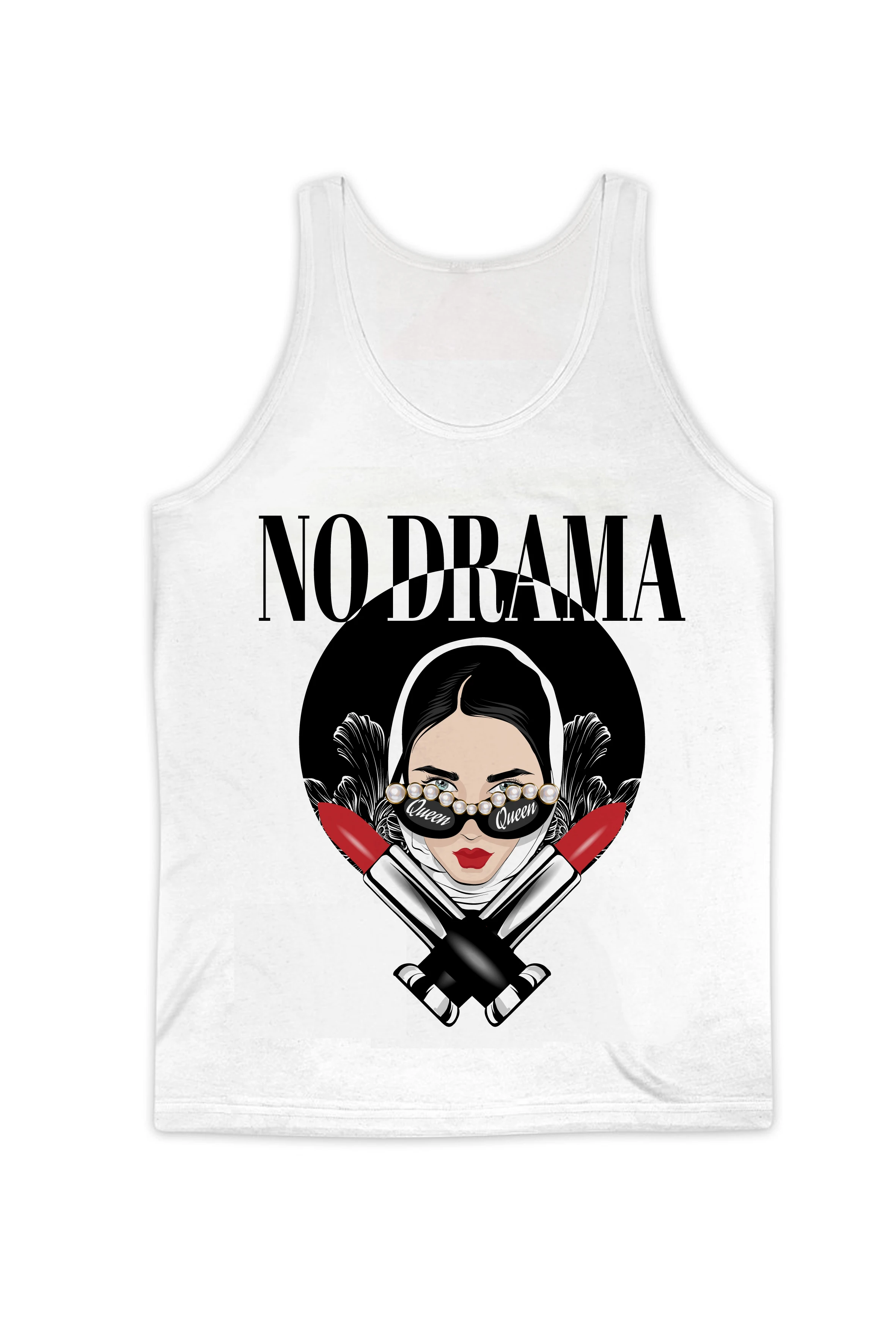 

REAL American SIZE Queens don't do Drama Sublimation Print Tank top - plus size