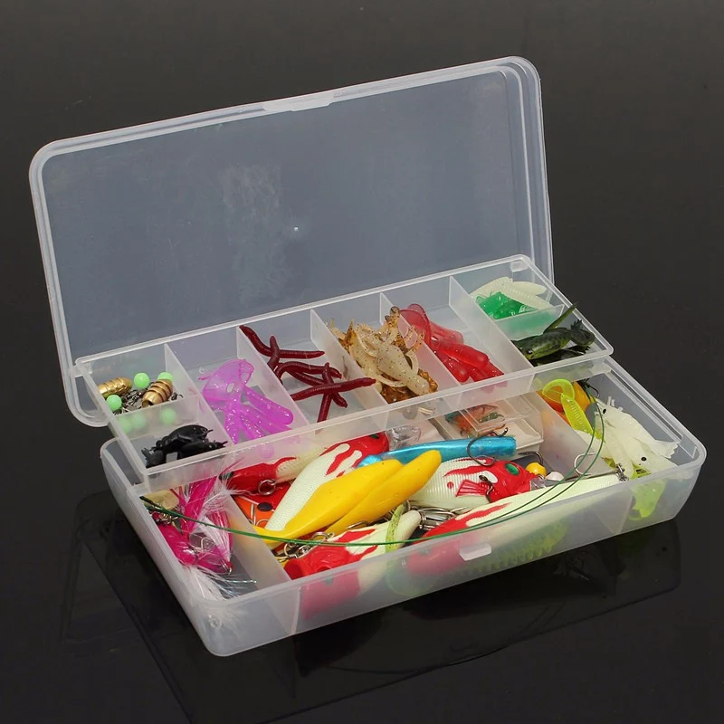 100pcs/lot Kinds of Fishing Worms Lures Spinner bait Fishings Ho Ring Connecter Fly Feather Insect Tackle Box Accessory tool