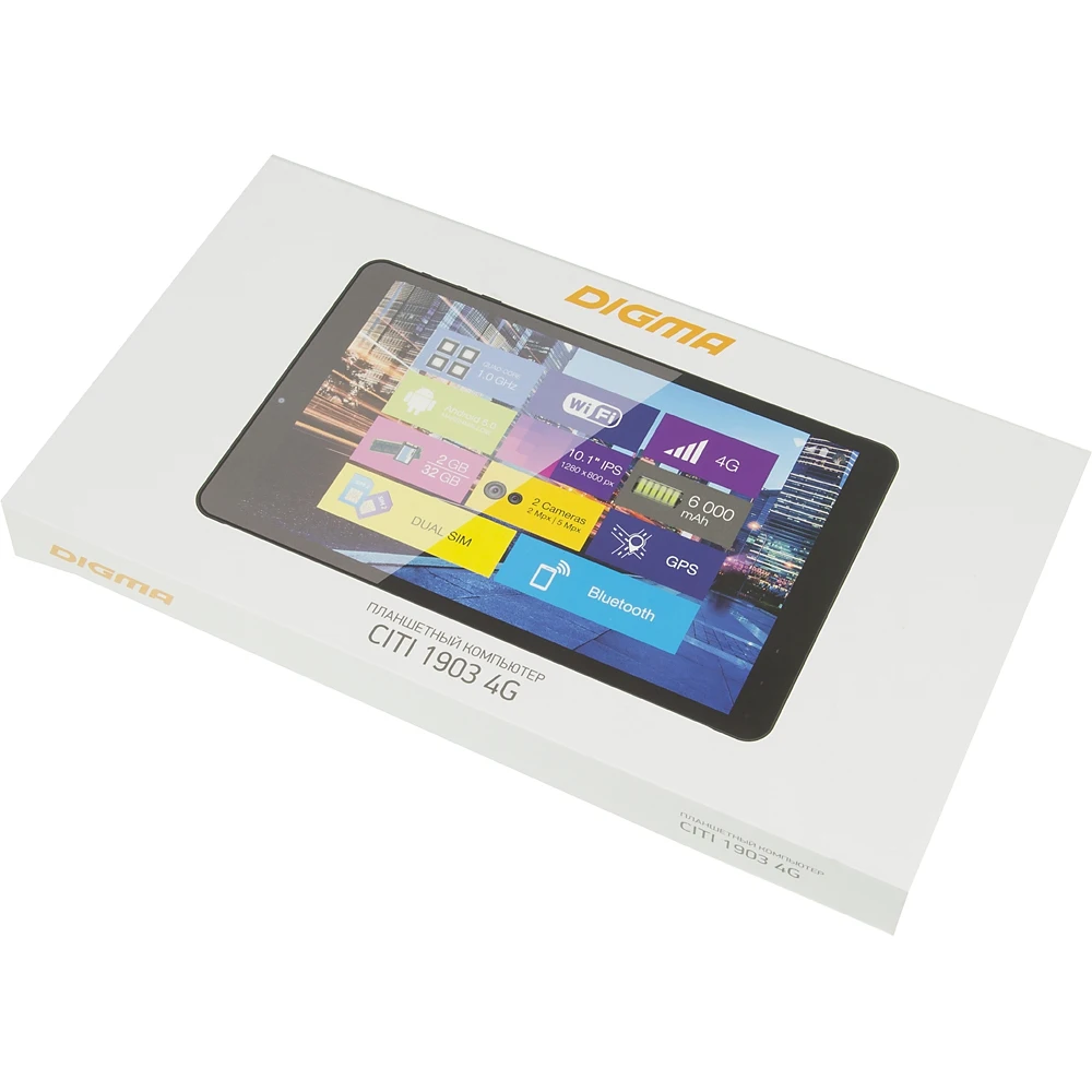 Планшет Digma CITI 1903 4G MTK8735P 4C/2Gb/32Gb 10.1" IPS 1280x800/3G/4G/And7.0/черный/BT/GPS/5Mpix/