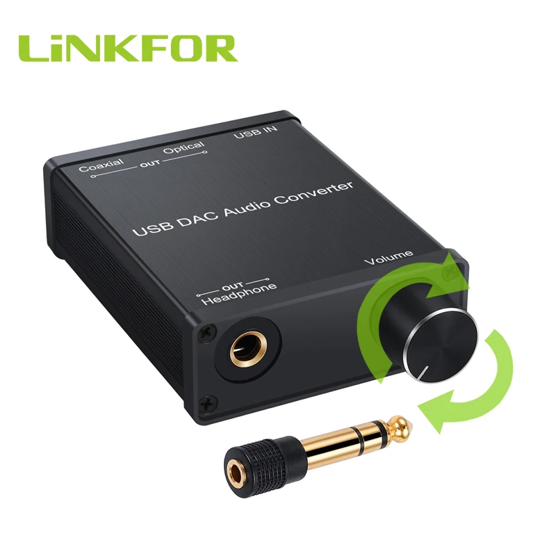 LiNKFOR USB Аудио Звуковая карта усилитель для наушников цифро аналоговый DAC с