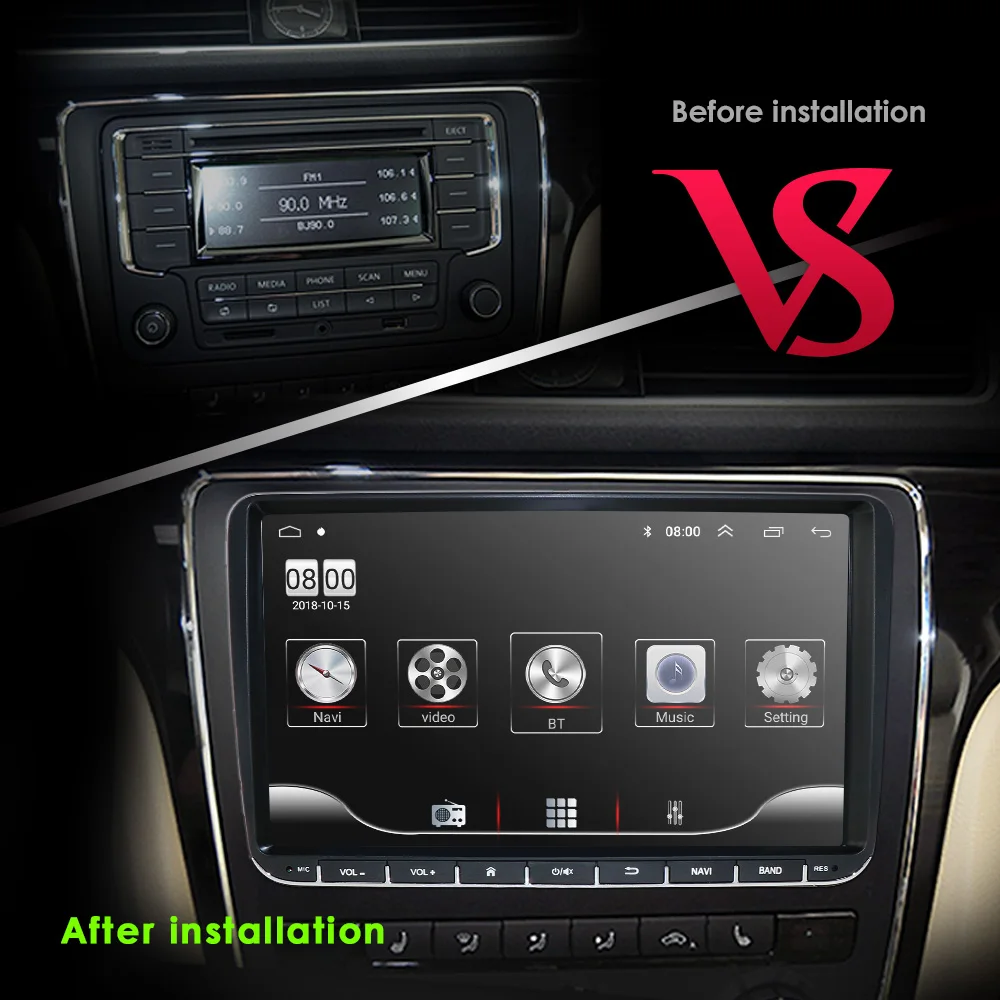 Android 9.0 Double 2 Din 2G RAM 32G ROM Car NON DVD Player Multimedia Player for VW POLP GOLF PASSA