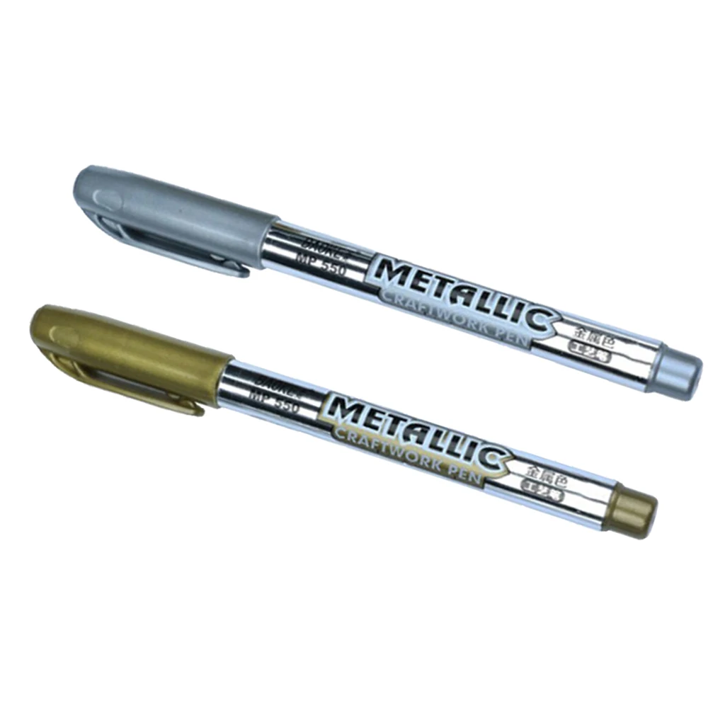 2x Paint Wax Sealing Color Graffiti Pen Marker Ornament Plastic Gold+Silver 2x Paint Wax Sealing Color Graffiti Pen Marker Ornament Plastic Gold+Silver