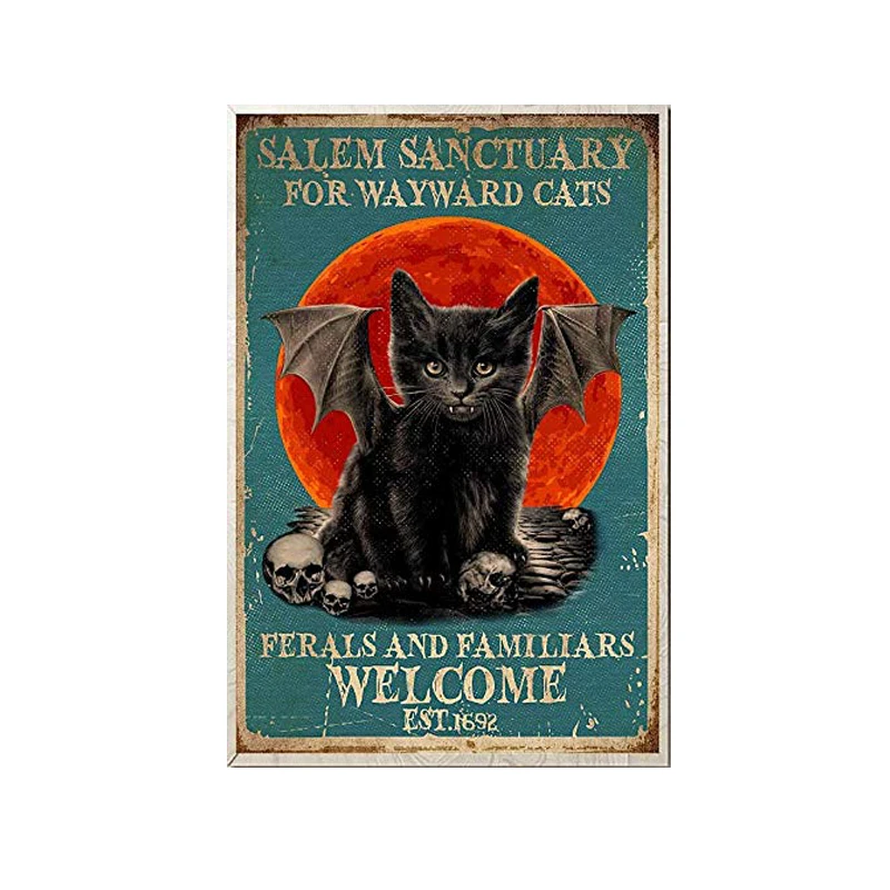 

Cat for Wayward Cats Poster Wall Art Metal Tin Sign Warn Retro Novelty Music Bar Garage Restaurant Wall 8x12 Inches