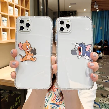 

Funny Cartoon Soft Silicone Phone Case for iPhone 11 Pro Max 7 8 6 6S Plus SE 2 2020 Clear Transparent Case TPU Shockproof Cover