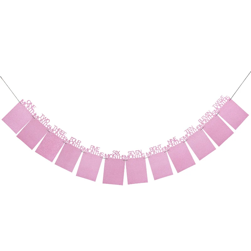 Детский первый день рождения украшения фоторамка баннер один год Bnuting гирлянда 1st торт Топпер детские праздничные принадлежности розовый синий - Цвет: pink photo frame