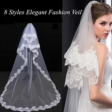 

8 Styles Simple Elegant White Beige Short Bridal Veil Beautiful Bride For Marriage Wedding Fashion Accessories Hot Sell
