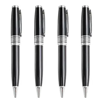 

10pcs Business metal rotating ballpoint pen black blue ink advertising gifts stationery office supplies wholesale custom logo