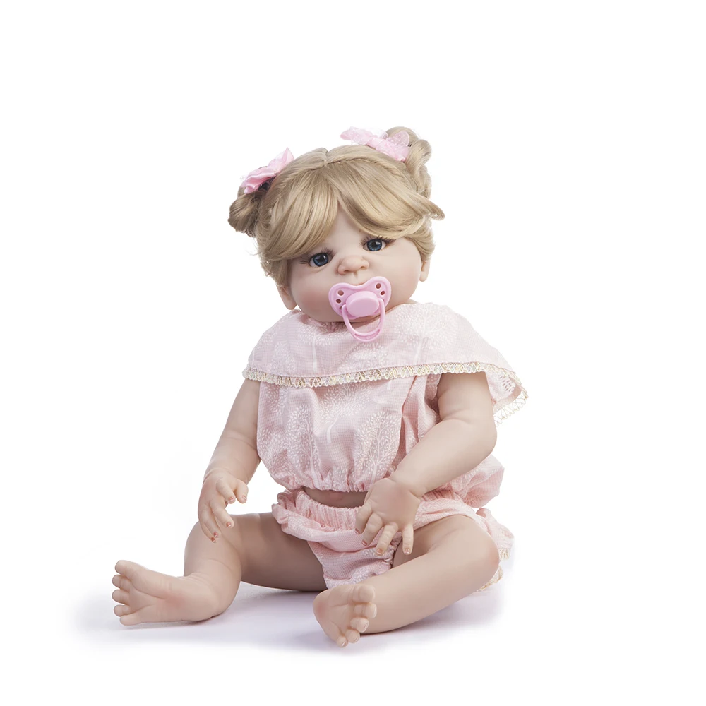 22 &quot55 см полный силиконовый винил Reborn Baby Doll игрушки девочки Bonecas реалистичный