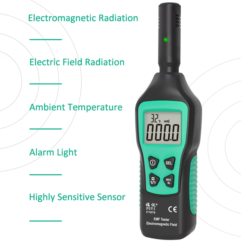 Digital Electromagnetic Field Radiation Detector Temperature Radiation Tester EMF Meter Dosimeter Detector For Computer Phone