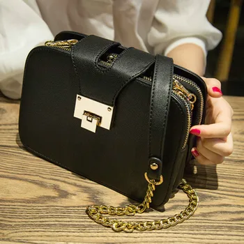 

2019 Spring New Fashion Women Shoulder Bag Chain Strap Flap Designer Handbags Clutch Bag Ladies Messenger Bags With Metal Buckle