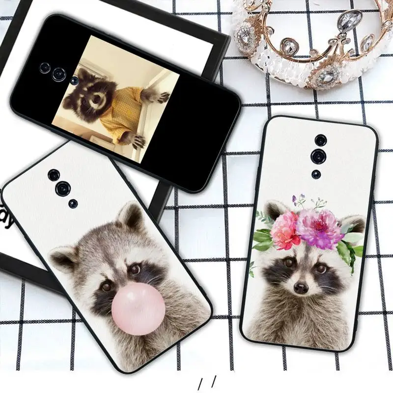 

Raccoon cute animals Silicone phone cover case for OPPO A5 A9 2020 A7X reno 2 ace 3 pro realme 3 5 PRO funda
