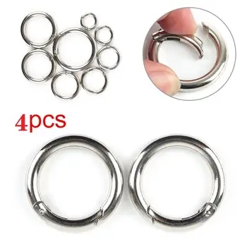

4Pcs/lot Zinc Alloy Plated Gate Spring O-Ring Buckles Clips Carabiner Purses Handbags Round Push Trigger Snap Hooks Carabiner ND
