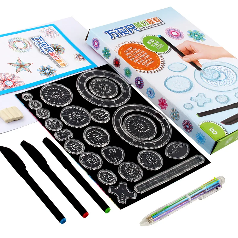 

608 Children'S Educational Flexible Spirograph Creative Students Stationery Cute Mapping Ruler Practice Painting Template