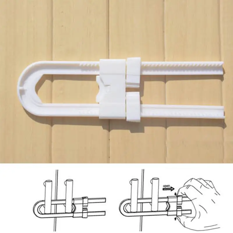 U-образный замок безопасности для младенцев, детский замок для шкафа, раздвижной замок для шкафа