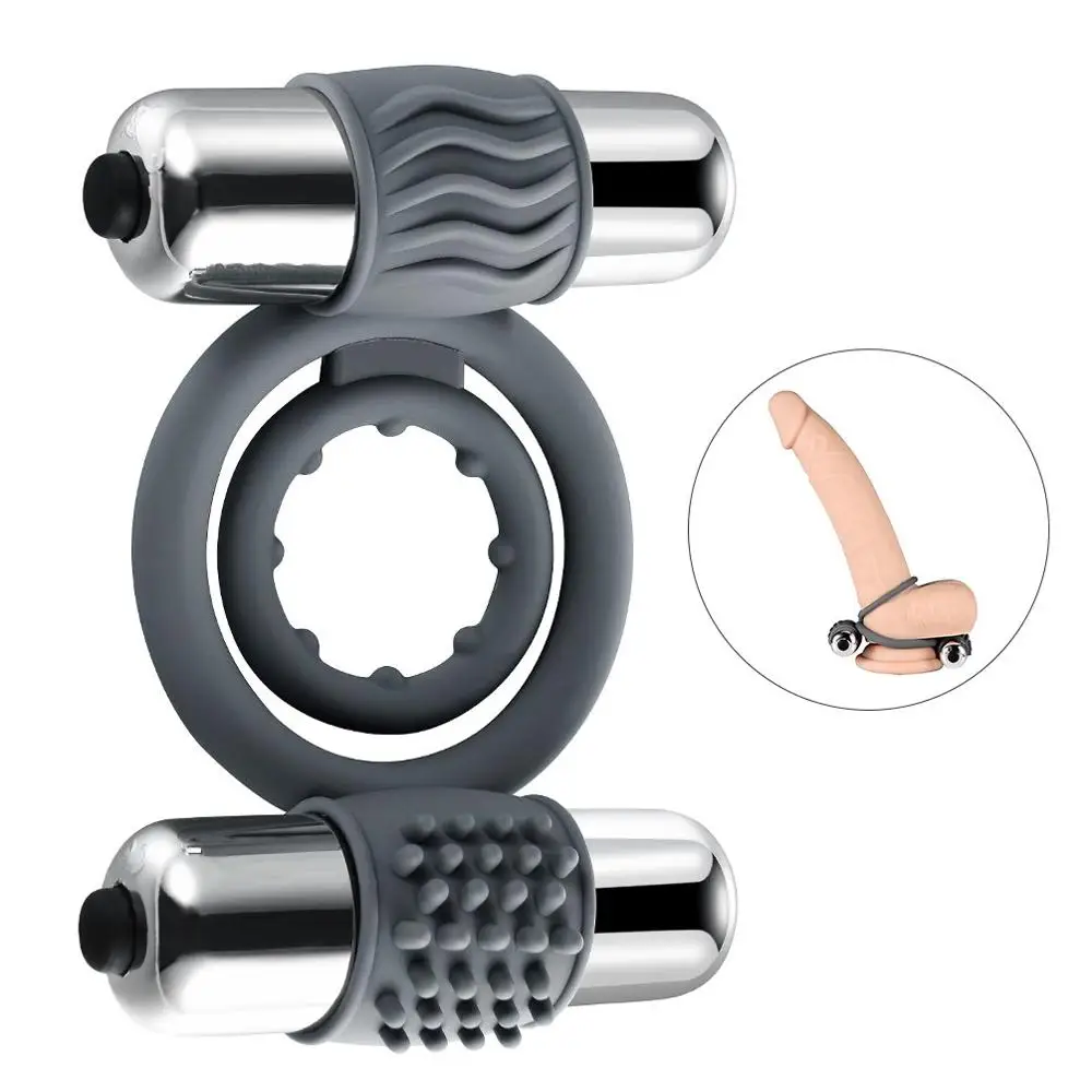 Mini Bullet Vibrator Double Ring Delay Ejaculation Penis Vibration For Stimulator Vibrating Cock Sex | Красота и здоровье