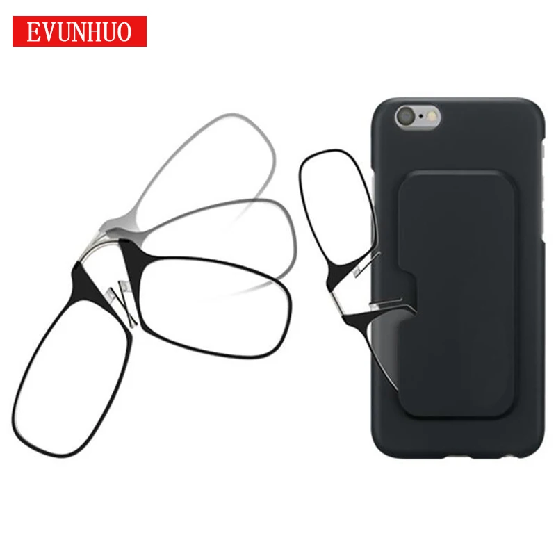 

EVUNHUO Clip Nose Mini Reading Glasses for women Optical Glasses for men With Box Wallet Prescription Eyeglasses