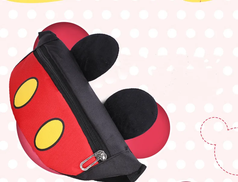 Милая детская модная парусиновая сумка с бантиком и карманами с изображением Минни Маус, водонепроницаемая сумка через плечо, сумка на плечо, поясная сумка