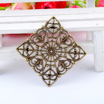 

Free Shipping 10-30Pcs DIY Square Filigree Wraps Connectors Hair Jewelry Accessories Ancient Fashion Decorative