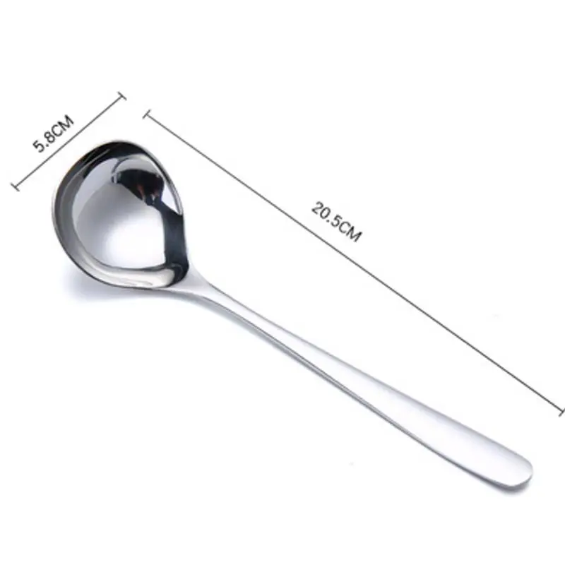 304 ложка для супа из нержавеющей стали, утолщенная, большая емкость, столовая ложка, кухонный инструмент для приготовления соуса, бульона, соуса - Цвет: 20.5X5.8cm