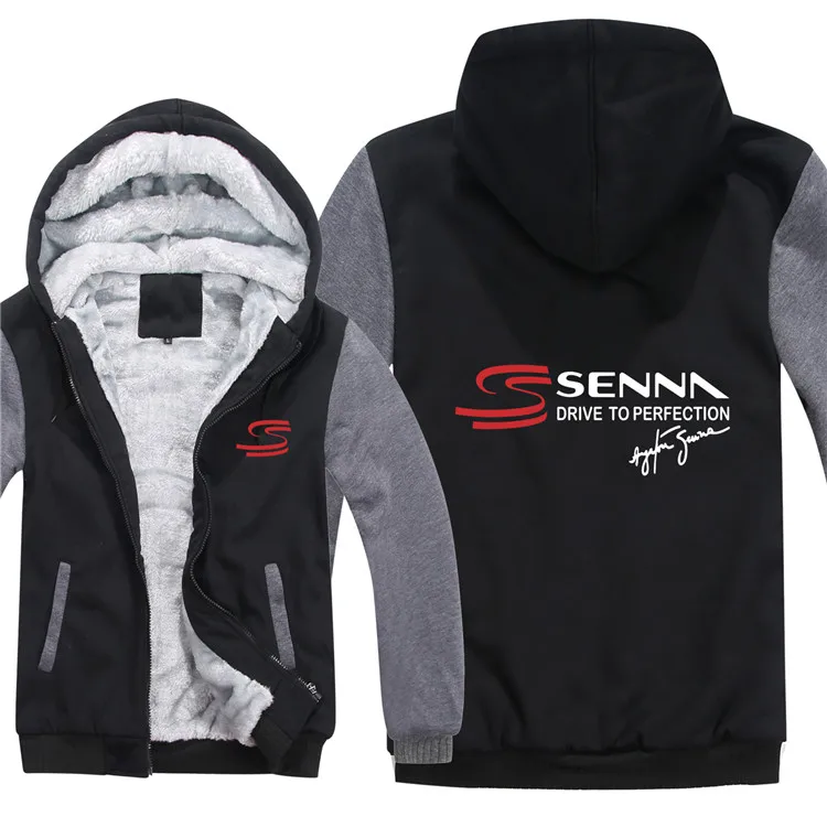 as picture Ayrton Senna, толстовки, куртка, Мужское пальто, зимняя, мужская, повседневная, шерстяная подкладка, флис, утолщенная, Ayrton Senna, толстовки с капюшоном - Цвет: as picture