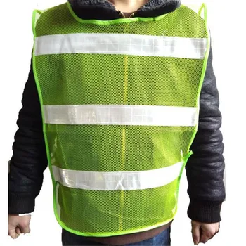 

High Visibility Green Vest Reflective Safety Workwear for Night Running Cycling Man Night Warning Working Clothes Fluorescent