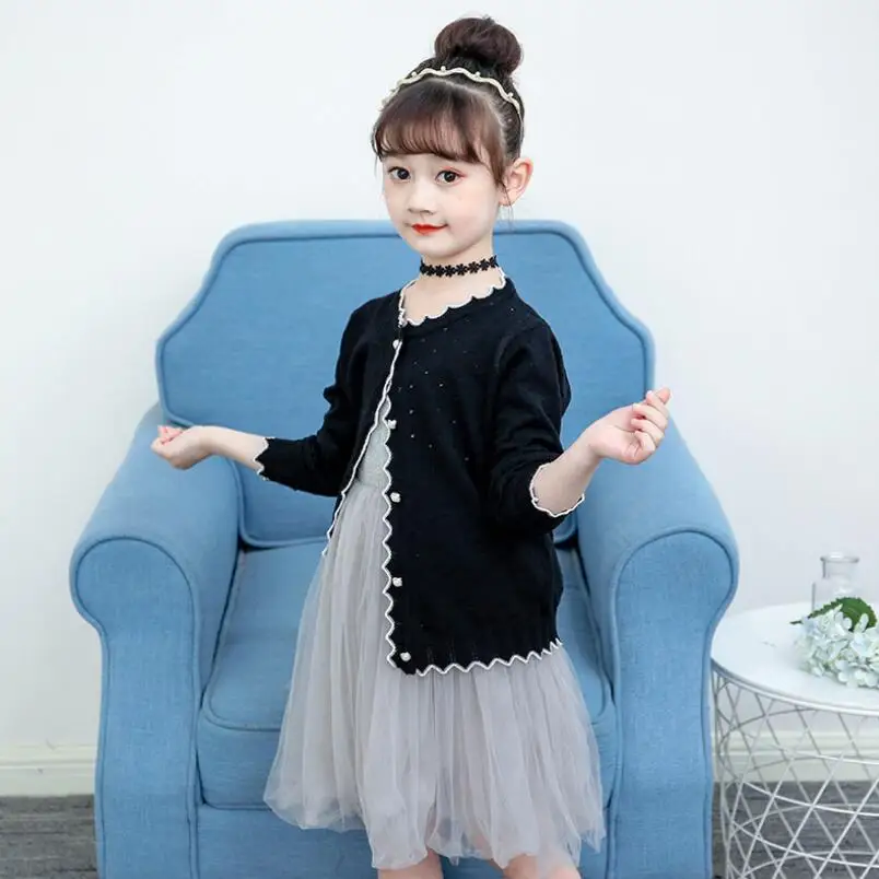  십대 옷 학교 여자 카디건 니트 스웨터 어린이 가디건  소녀 스웨터 긴 소매 키즈 자켓