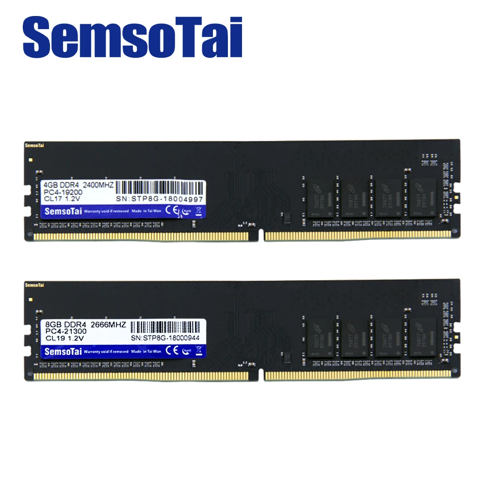 Оперативная память SemsoTai ddr4 4 ГБ 8 ГБ 16 ГБ 2400 МГц 2666 МГц CL = 17/19 PC4-19200/21300 1,2 в 288pin пожизненная гарантия память оперативная память ddr 4 рабочего стола