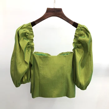 

Women fashion Flower Green Shirt Blouse Short sleeve boho top Lady Sexy blouse style femme