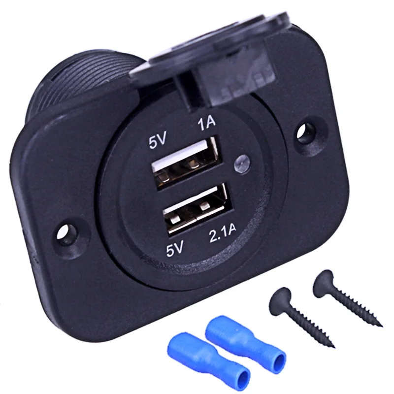 Автомобильное зарядное устройство с 2 USB портами 5 В 3 1 А 12 В|Кабели адаптеры и