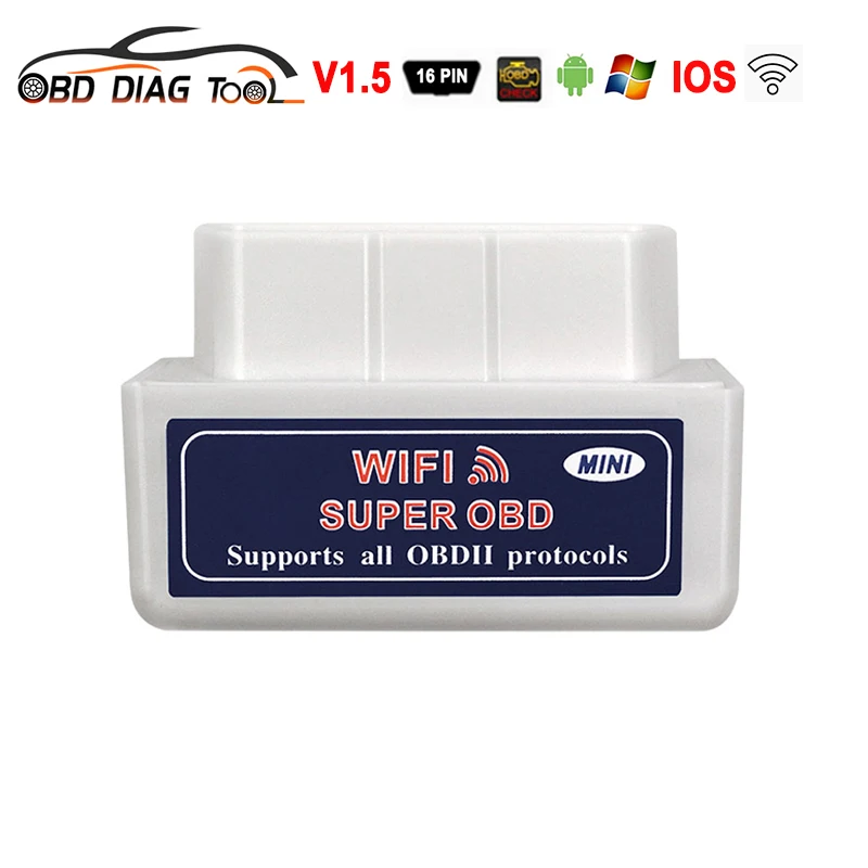 Super Mini Elm327 V1.5 Wifi Obd Obd2 Autó Szkenner Windows Android Ios Elm 327 Obdii Interfész Diagnosztikai Eszközök Ingyenes Szállítás