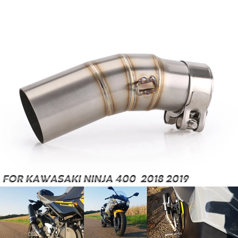 Мотоцикл 51 мм выхлопная труба из нержавеющей стали для Kawasaki Ninja 400 Z400 Ninja 400 Соединительная трубка