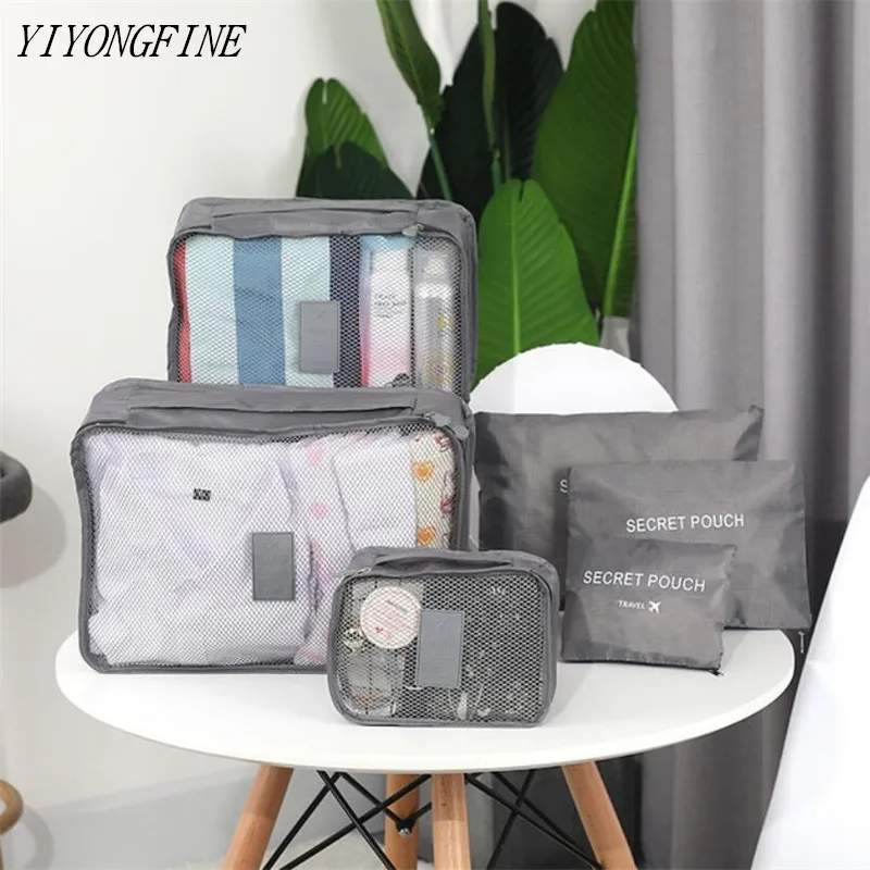 6 pcs Waterproof Travel Bags Clothes Luggage Organizer Cosmetics And Toiletries Storage Bag Suitcase Pouch Packing Cube Bags 6 pcs Waterproof Travel Bags Clothes Luggage Organizer Cosmetics And Toiletries Storage Bag Suitcase Pouch Packing Cube Bags