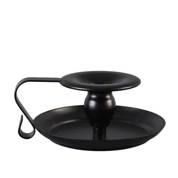 

Northern Europe Black Candle Holder Anti Rust Retro Iron Vintage Candelabrum Stand Candlelight Dinner Party Home Decor DF50CH