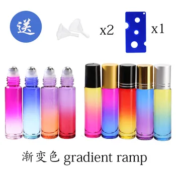 

10ml Natural Gemstone Essential Oil Roller Ball Essential Oil Bottles Roll On Roller Ball Healing Crystal Chips with silver cap