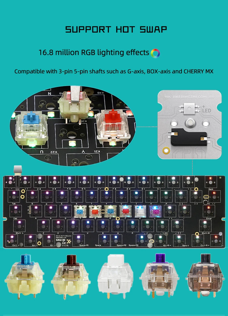 pc keypad 2022 Skyloong Mechanical Keyboard USB Wired LED Backlit Axis GK61 SK61 61 Keys Gaming Mechanical Keyboard Gateron Switches pc keyboard