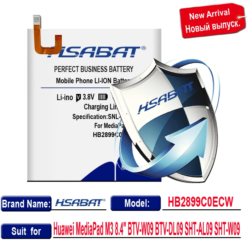HSABAT 0 цикла 6050 мА/ч, HB2899C0ECW Батарея для huawei MediaPad M3 8," BTV-W09 BTV-DL09 SHT-AL09 SHT-W09 запасной аккумулятор
