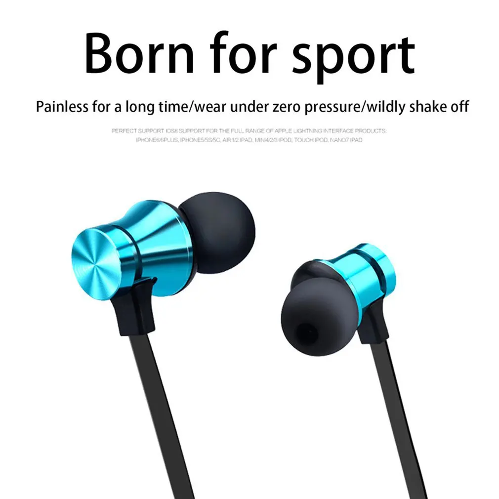 Магнитные наушники Bluetooth 4,2, спортивные наушники для бега, беспроводная гарнитура с шейным ремешком, наушники с микрофоном, стерео музыка для всех смартфонов